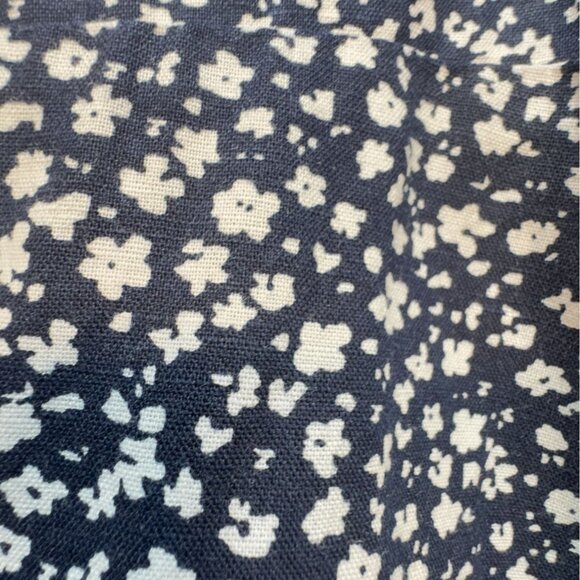 Banana Republic Womens Linen-Cotton Button Front A-Line Mini Dress 00P Navy Boho - Picture 7 of 15